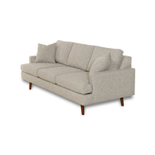 Load image into Gallery viewer, Beige sofa with wooden legs on a white background
