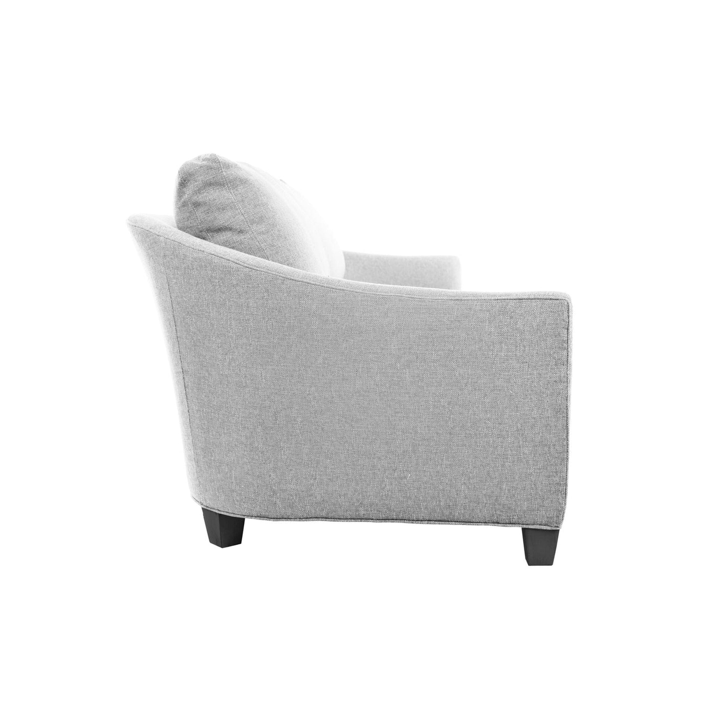 Gray sofa sideview on a white background