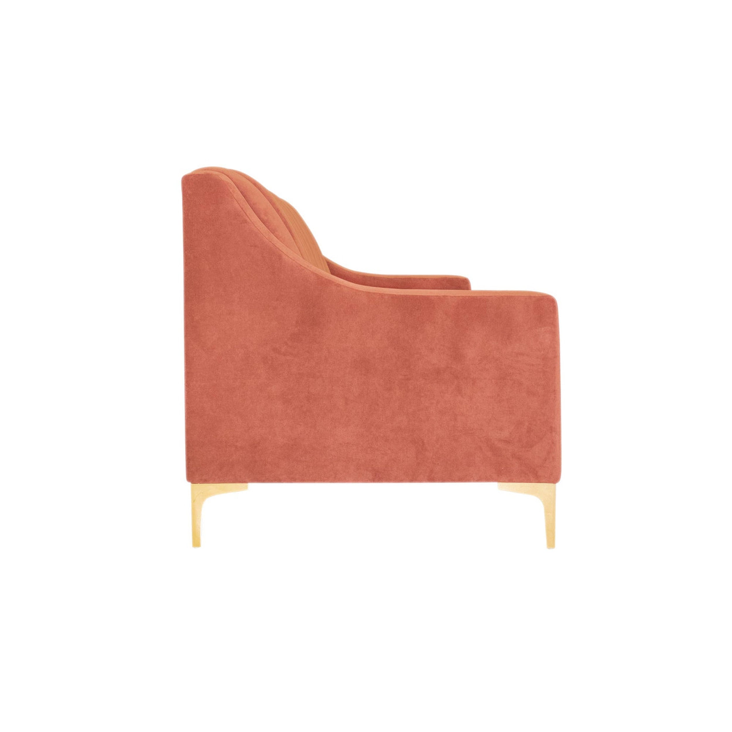 Orange armchair on a white background