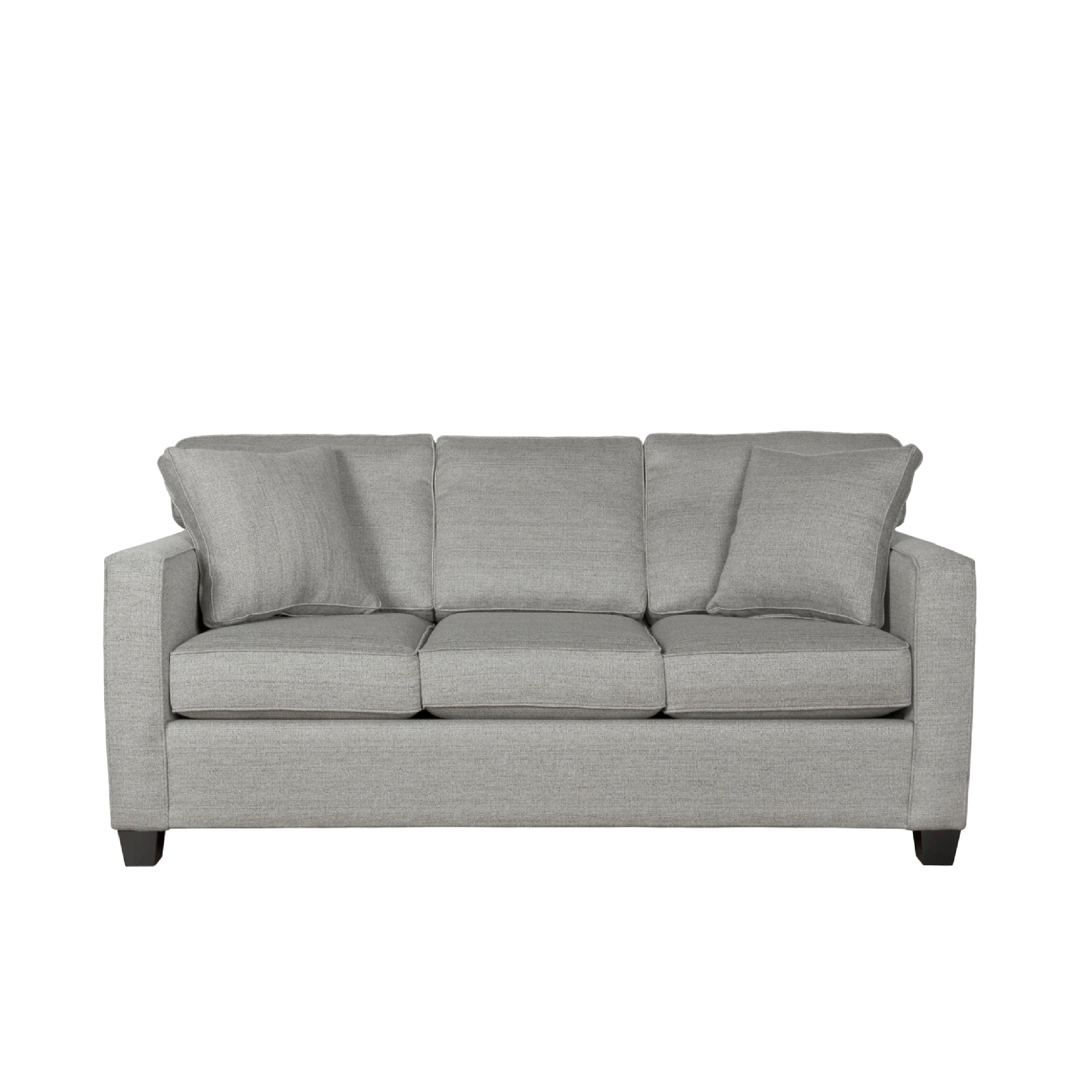 3 seat sofa in grey fabric with square arm