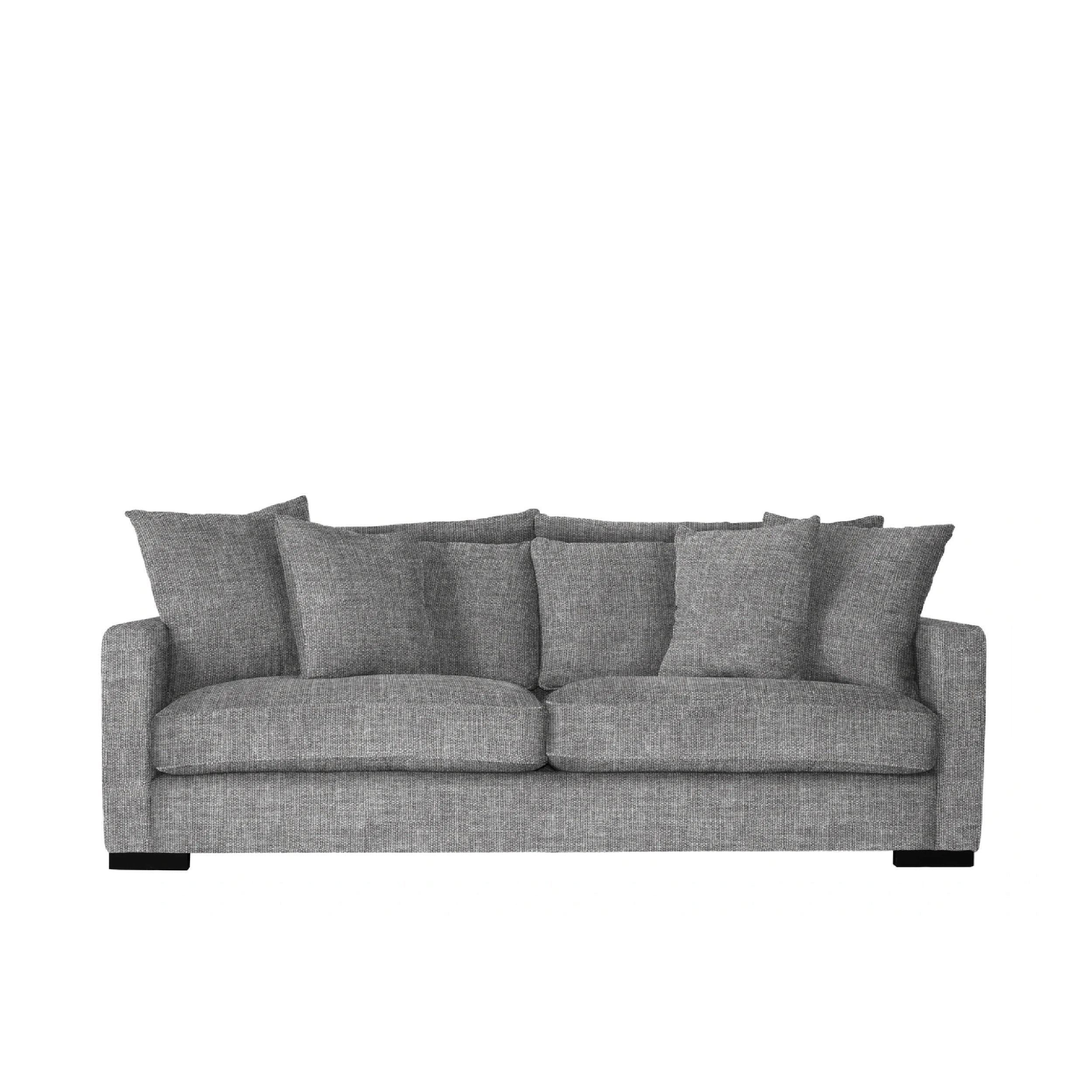 A gray Brentwood collection sectional sofa with multiple cushions, placed against a white background.