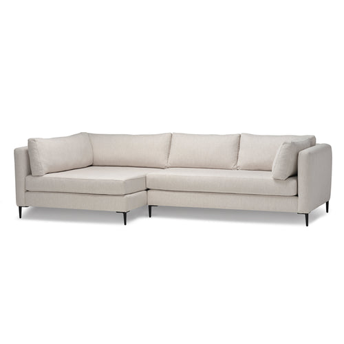 Beige sectional sofa on a white background