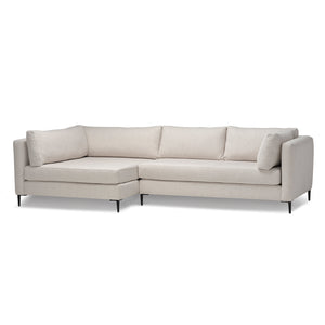 Beige sectional sofa on a white background