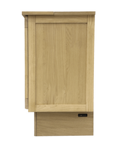 Load image into Gallery viewer, Wooden cabinet with a closed door on a white background. power management on the bottom right of the cabinet bed

