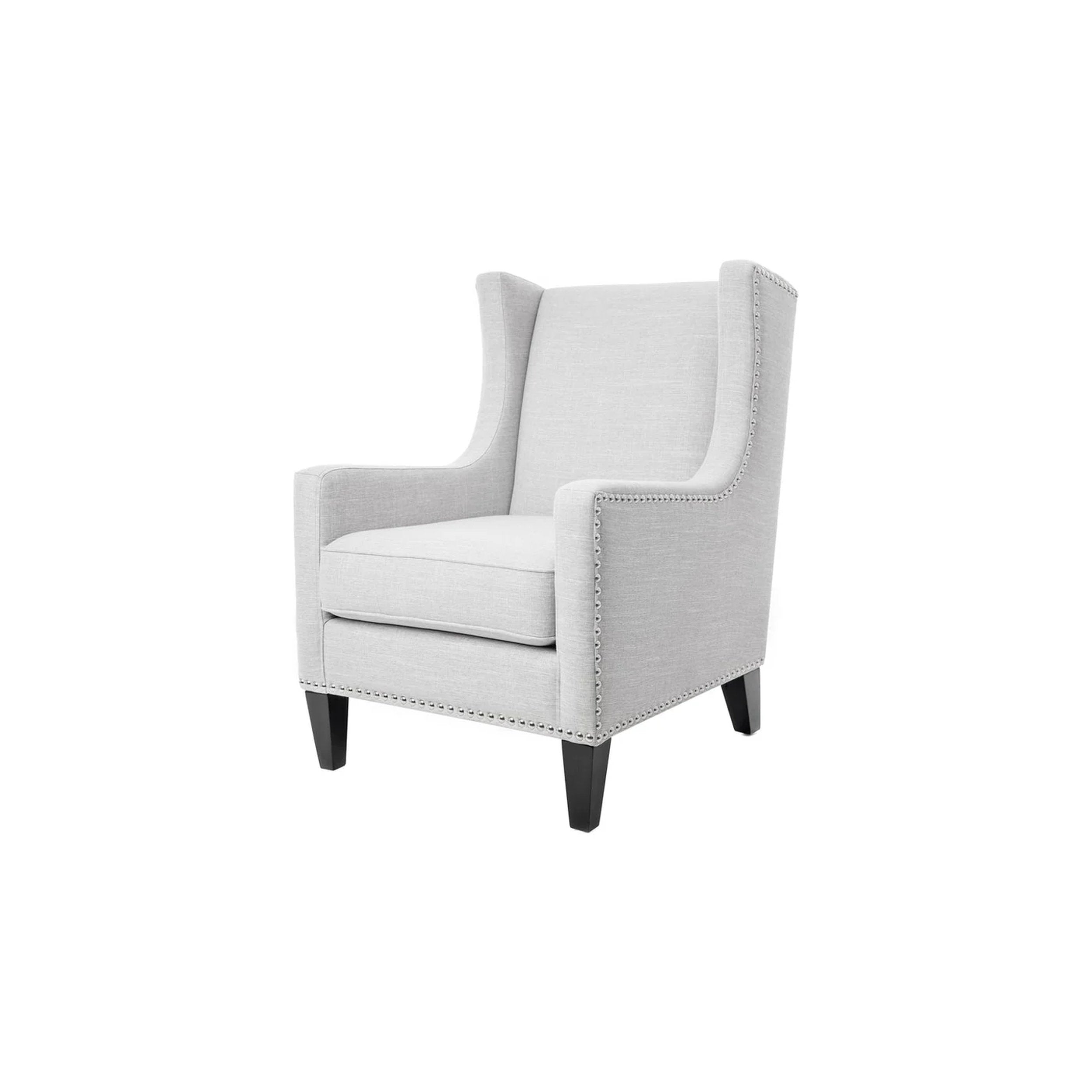 Dante Gray armchair with a white background
