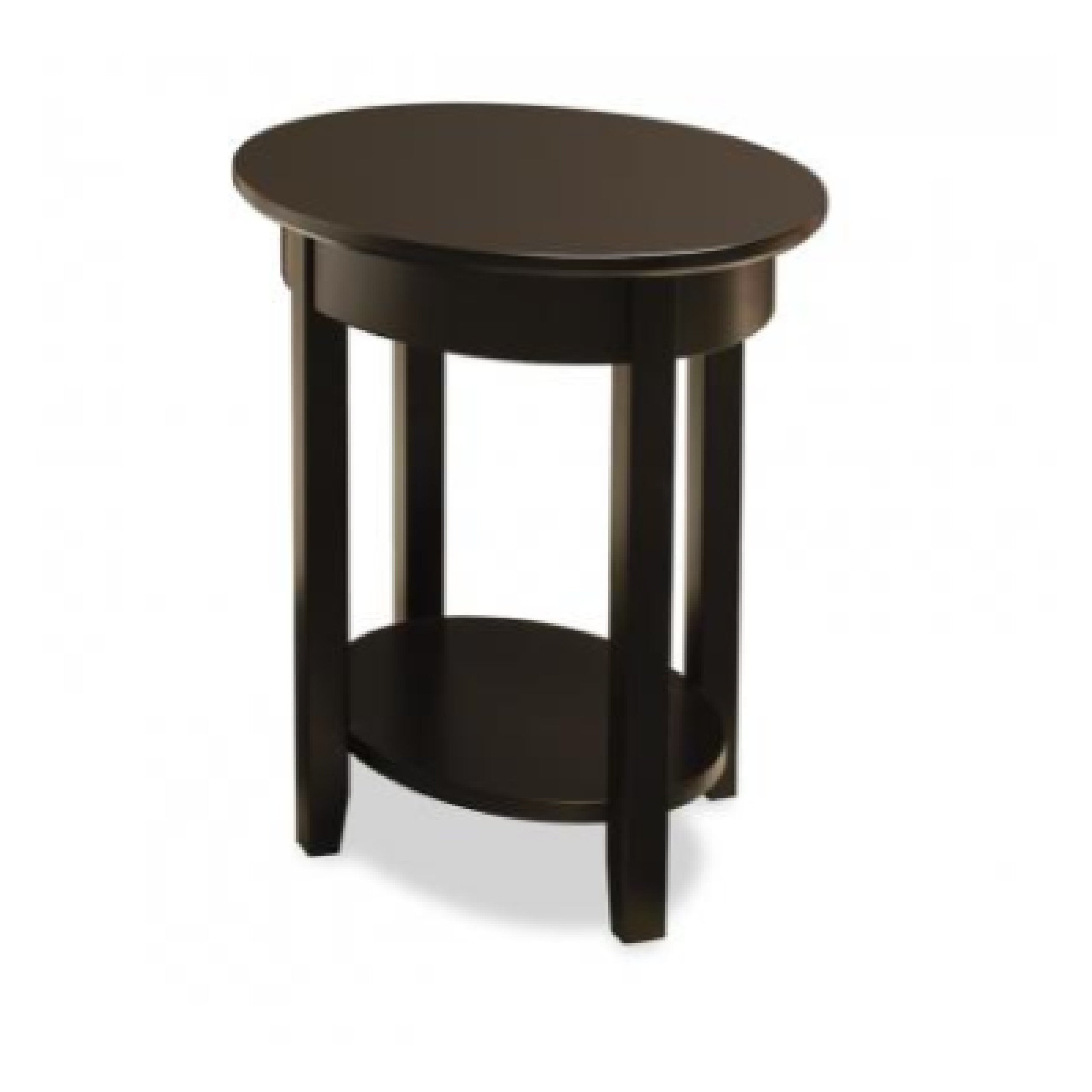 round end table done in smooth dark brown maple 