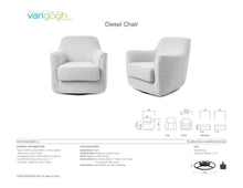 Load image into Gallery viewer, Dimension Sheet of the diesel chair
