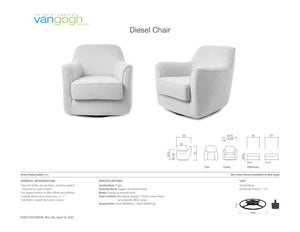 Dimension Sheet of the diesel chair