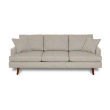 Load image into Gallery viewer, 3 seat sofa on wood legs in a white background
