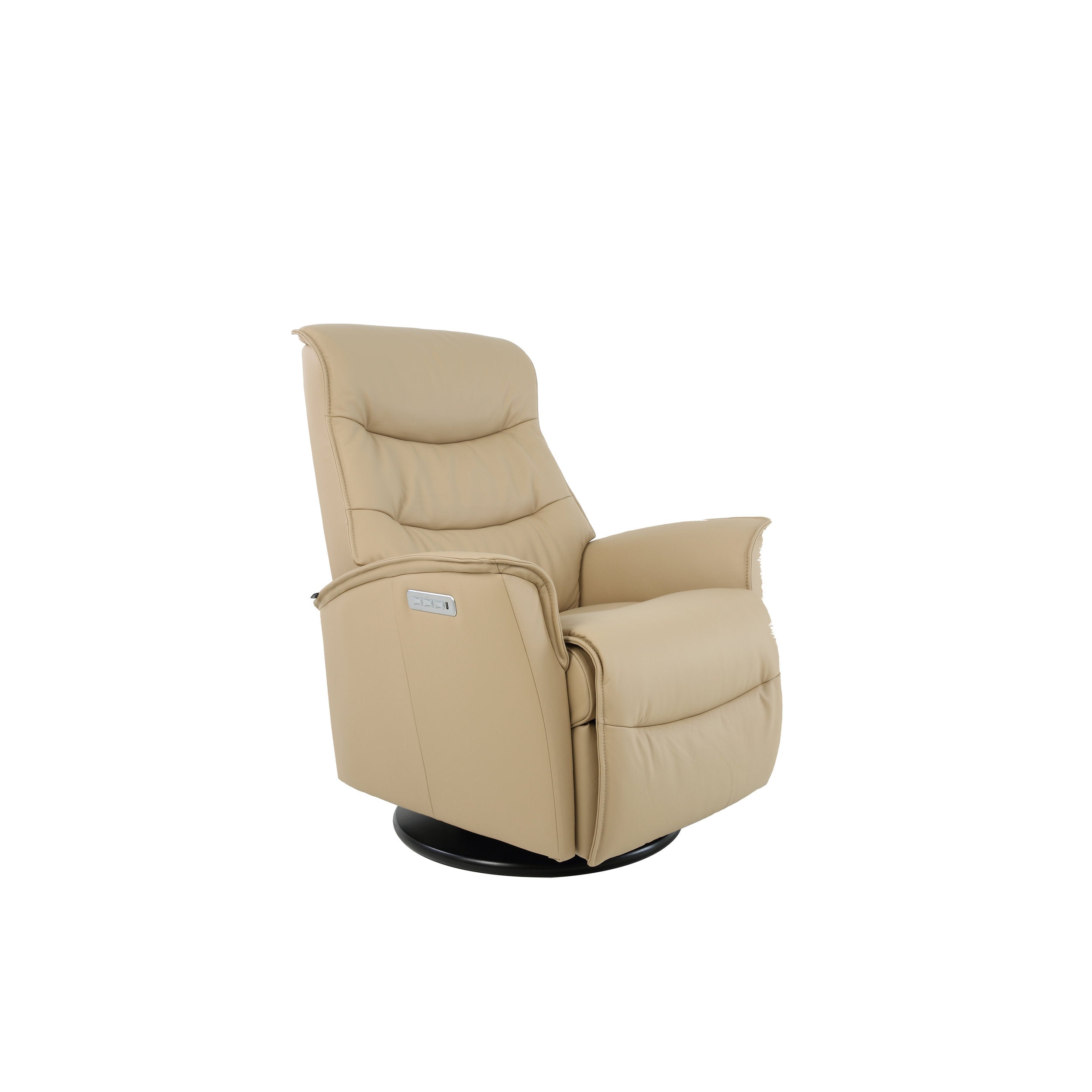 Beige recliner chair on a white background