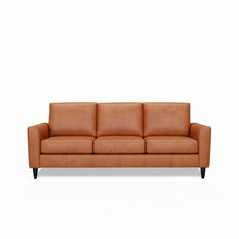 Load image into Gallery viewer, Brown leather sofa on a white background
