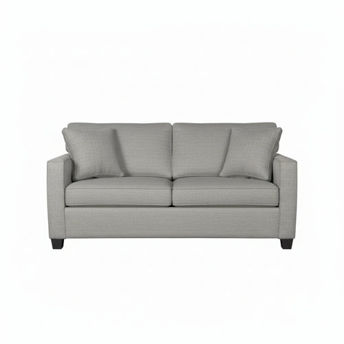 Gray loveseat on a white background