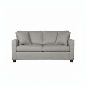 Gray loveseat on a white background