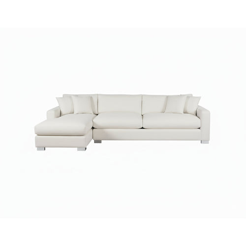 White sectional sofa on a white background