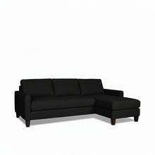 Load image into Gallery viewer, Black sectional sofa on a white background
