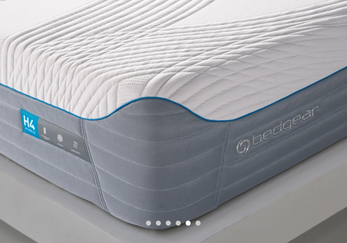 close up of the h4 mattress. showing white pattern on mattress