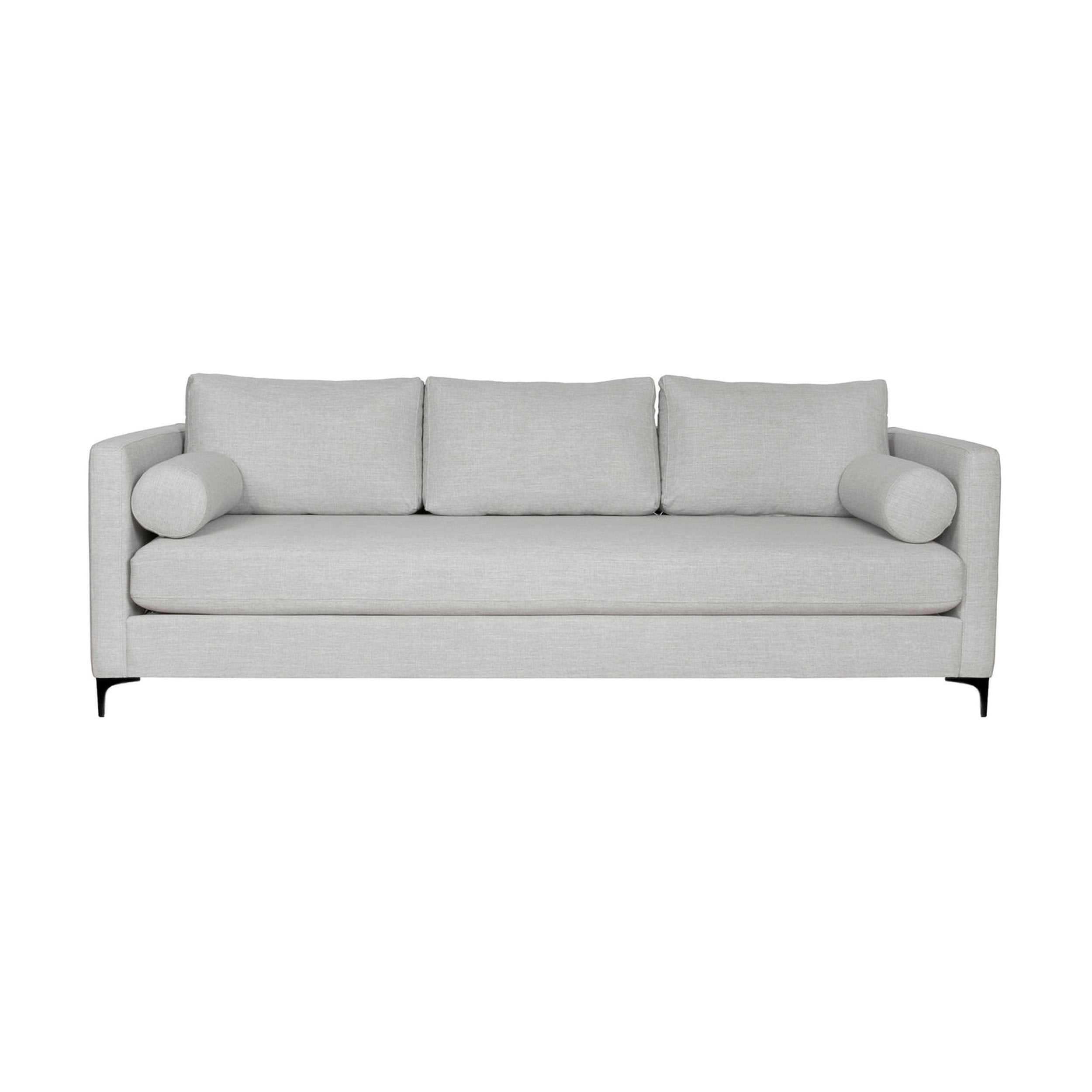hutton sofa in grey fabric on a white background