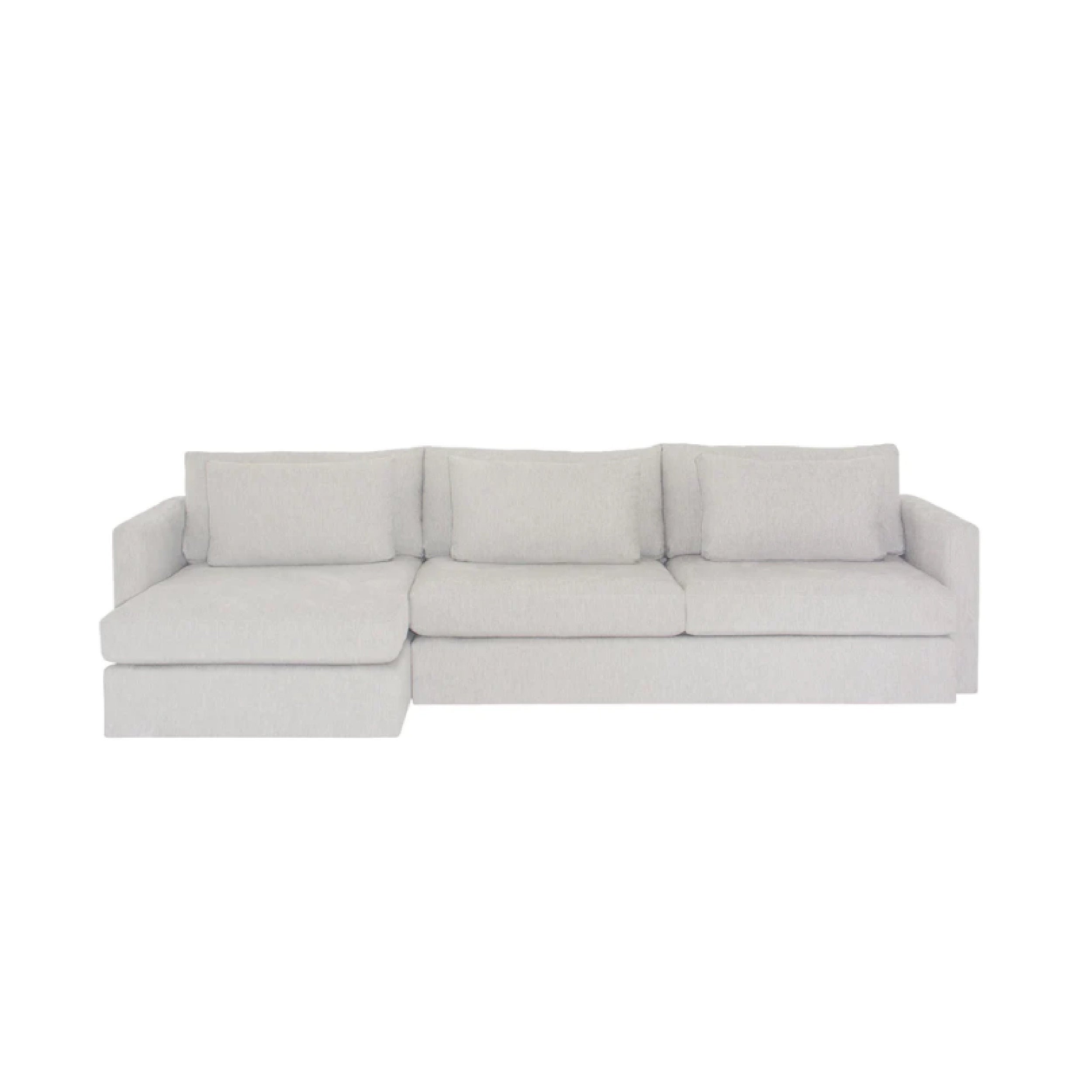 Isaac Light gray sectional sofa on a white background