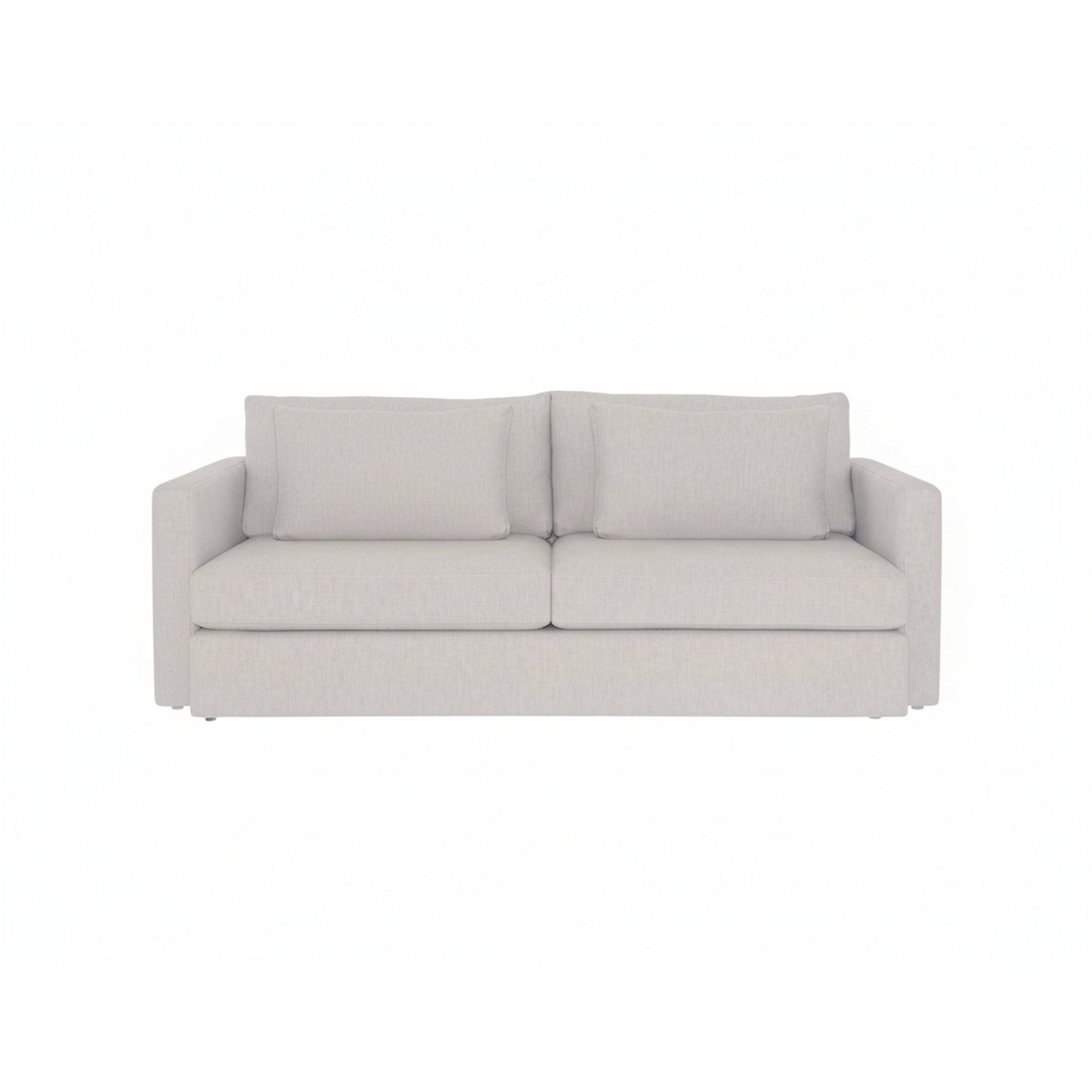 Isaac sofa in grey fabric on a white background
