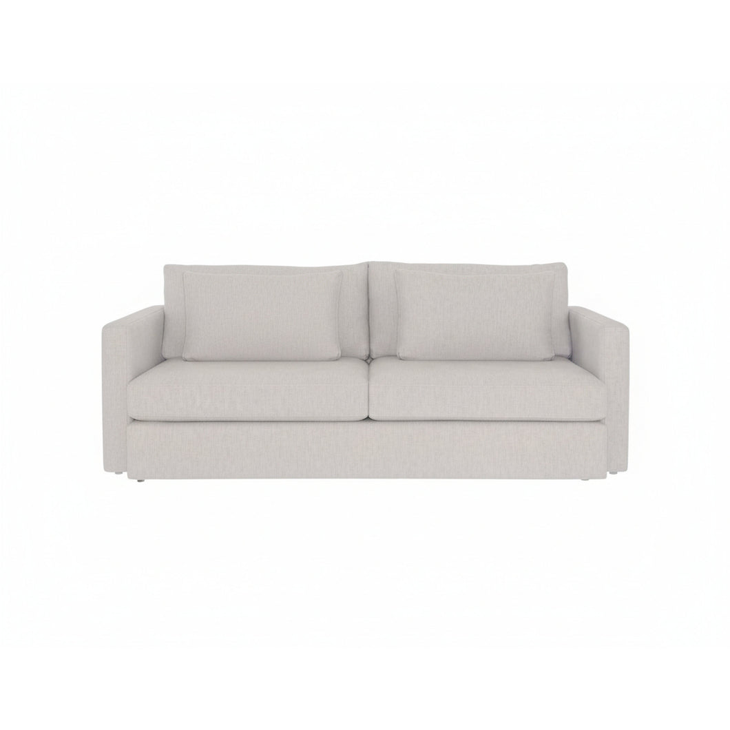 Isaac sofa in grey fabric on a white background