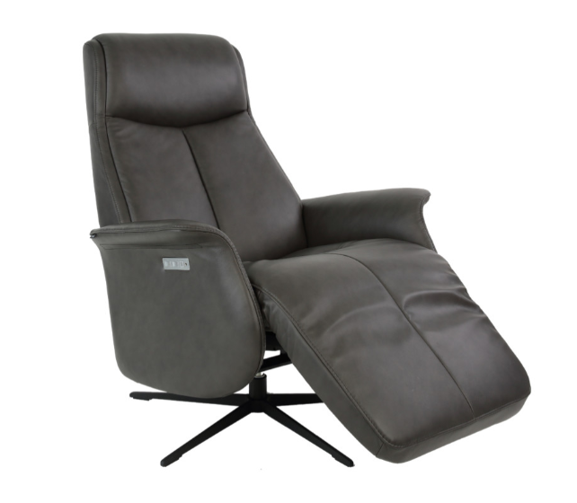 Gray recliner chair on a white background