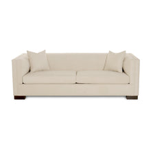 Load image into Gallery viewer, Beige sofa with two cushions on a white background

