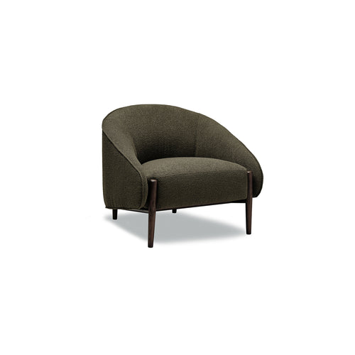 green chair with walnut legs