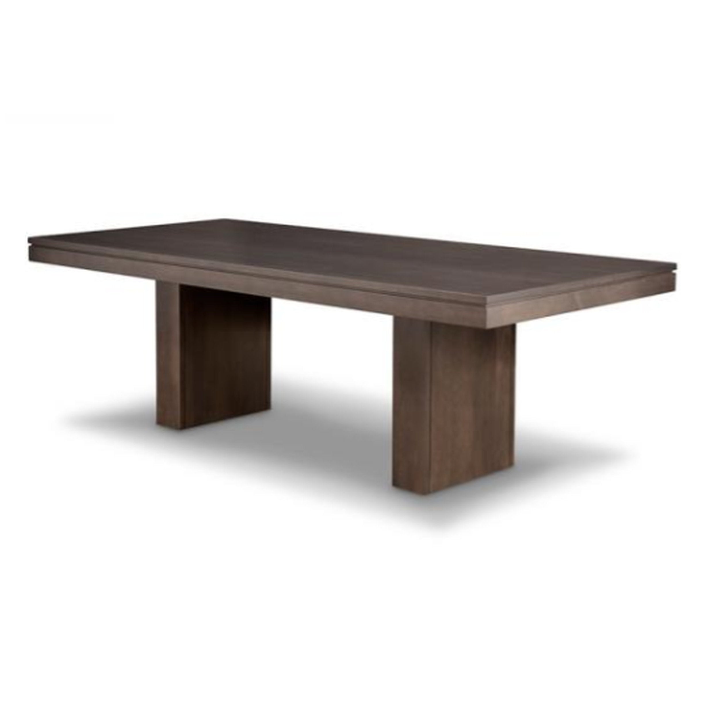 Wooden dining table on a white background