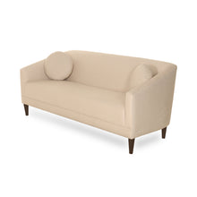 Load image into Gallery viewer, Beige sofa with brown legs on a white background

