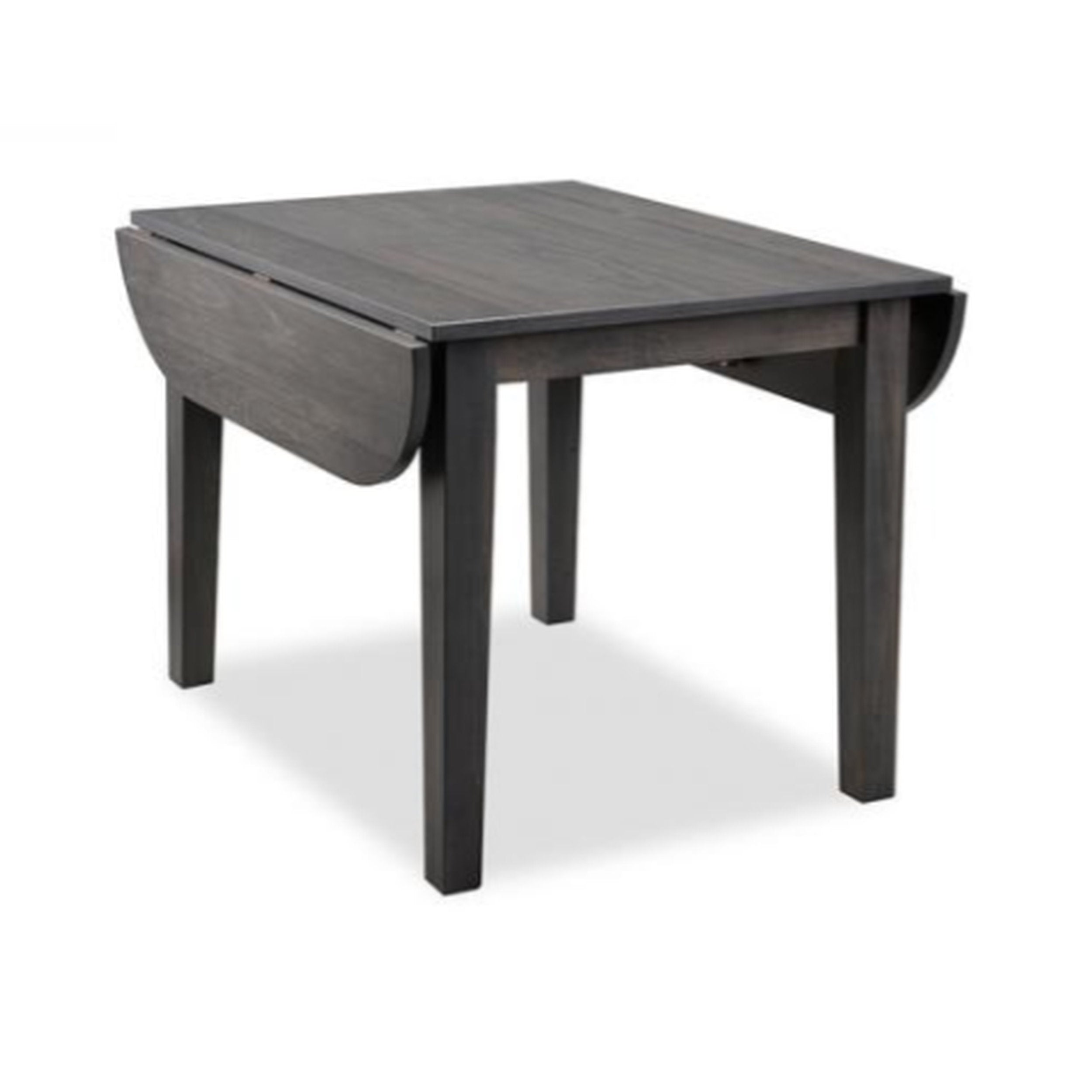 Dark wooden drop-leaf table on a white background