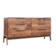 Load image into Gallery viewer, Wooden dresser with a patchwork design on a white background
