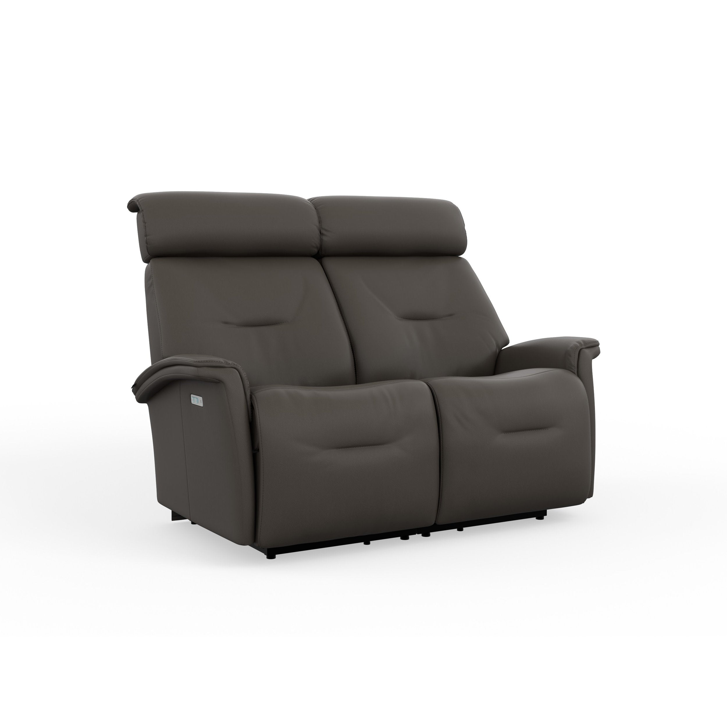 Gray reclining sofa on a white background