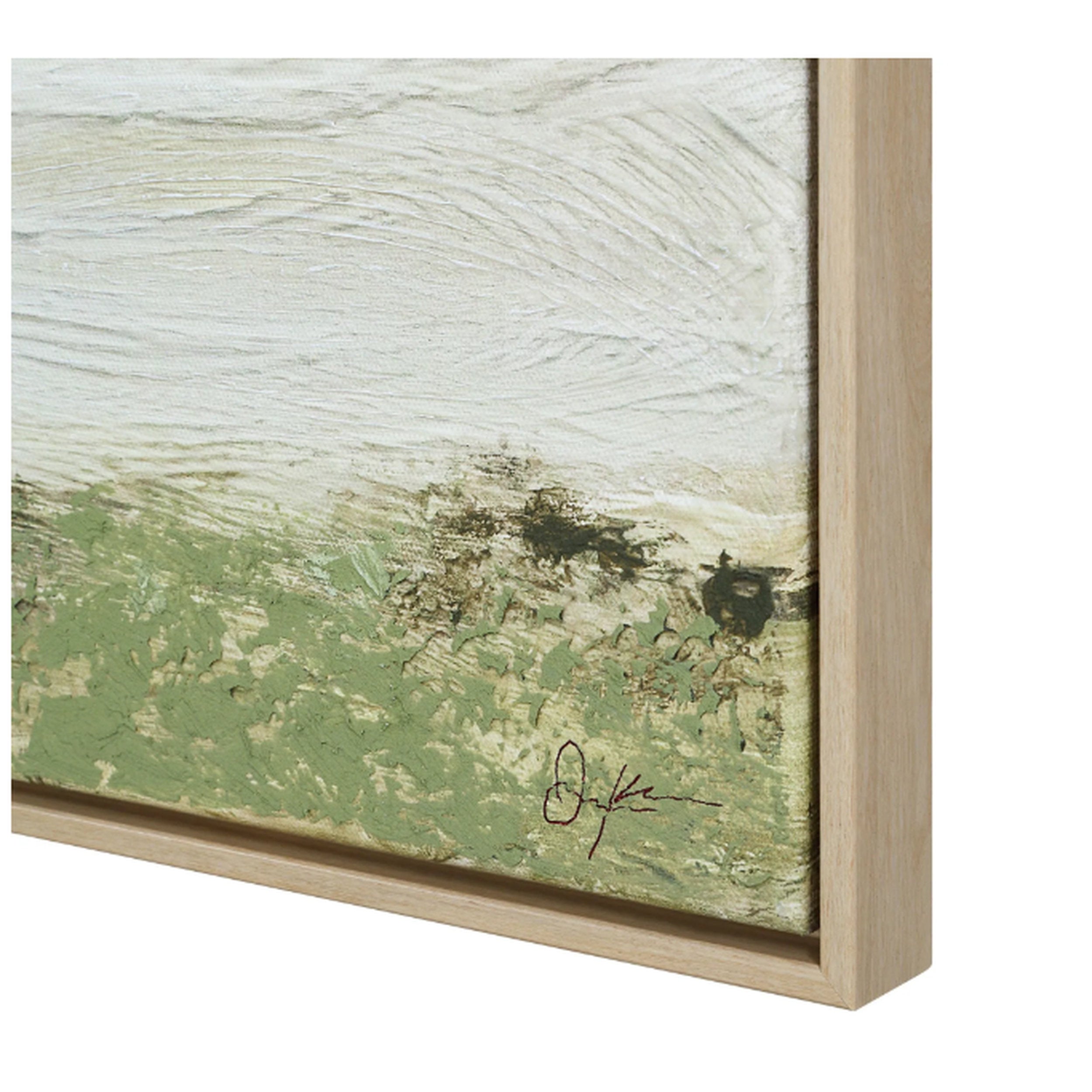Abstract painting with a signature on a white background