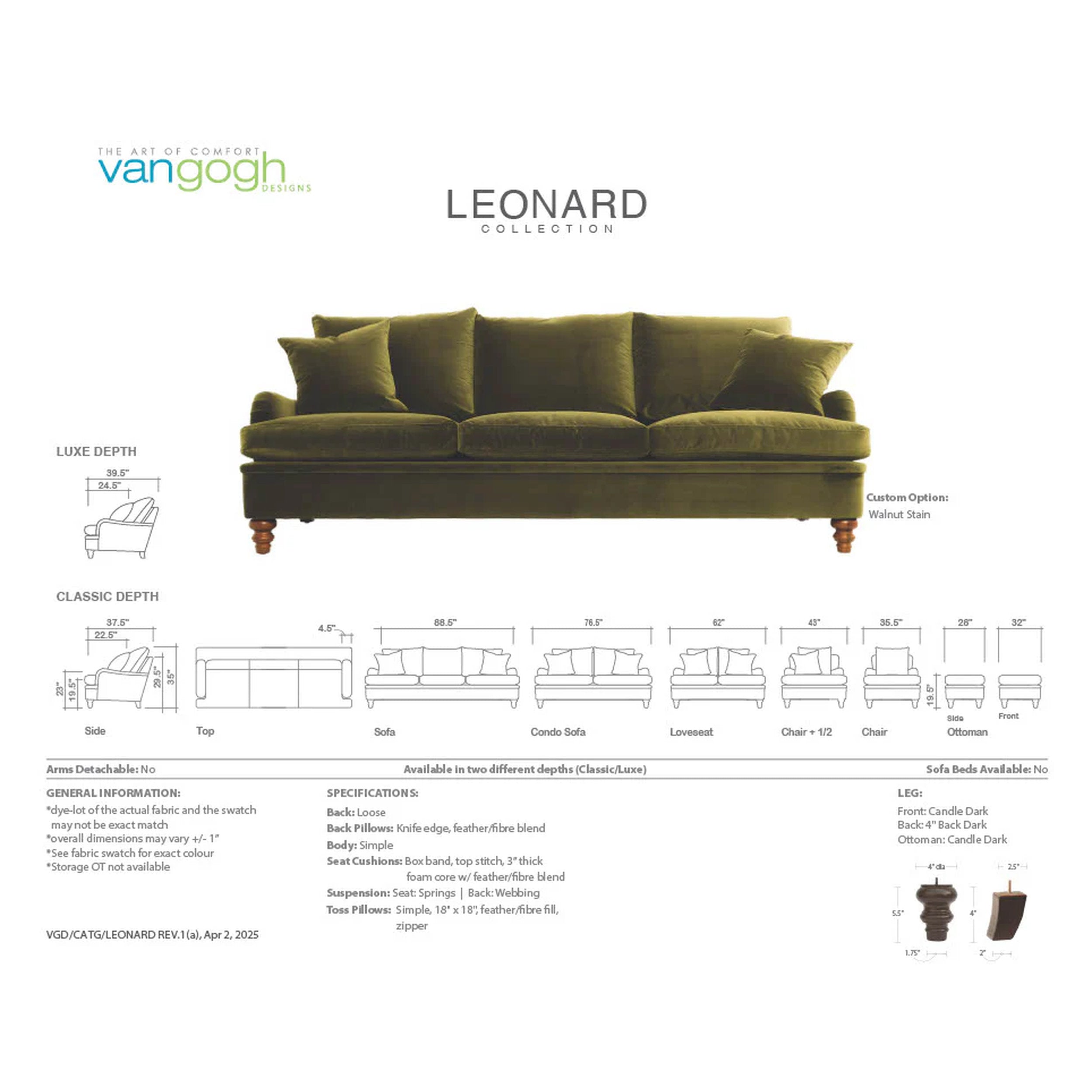 leonard sofa dimension sheet