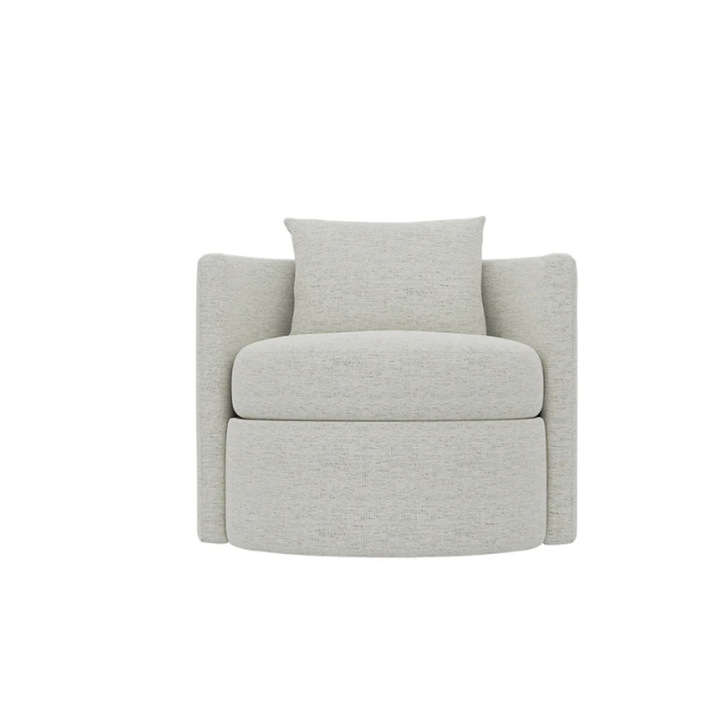 Gray armchair with a pillow on a white background