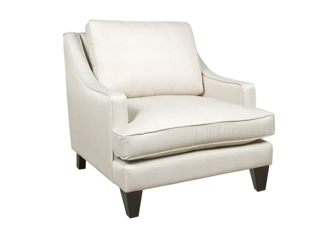 White armchair on a white background