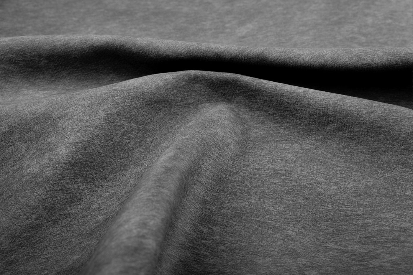 Stewart Pond by Van Gogh Designs: charcoal gray heather cotton-blend fabric with soft folds and subtle drape rich texture