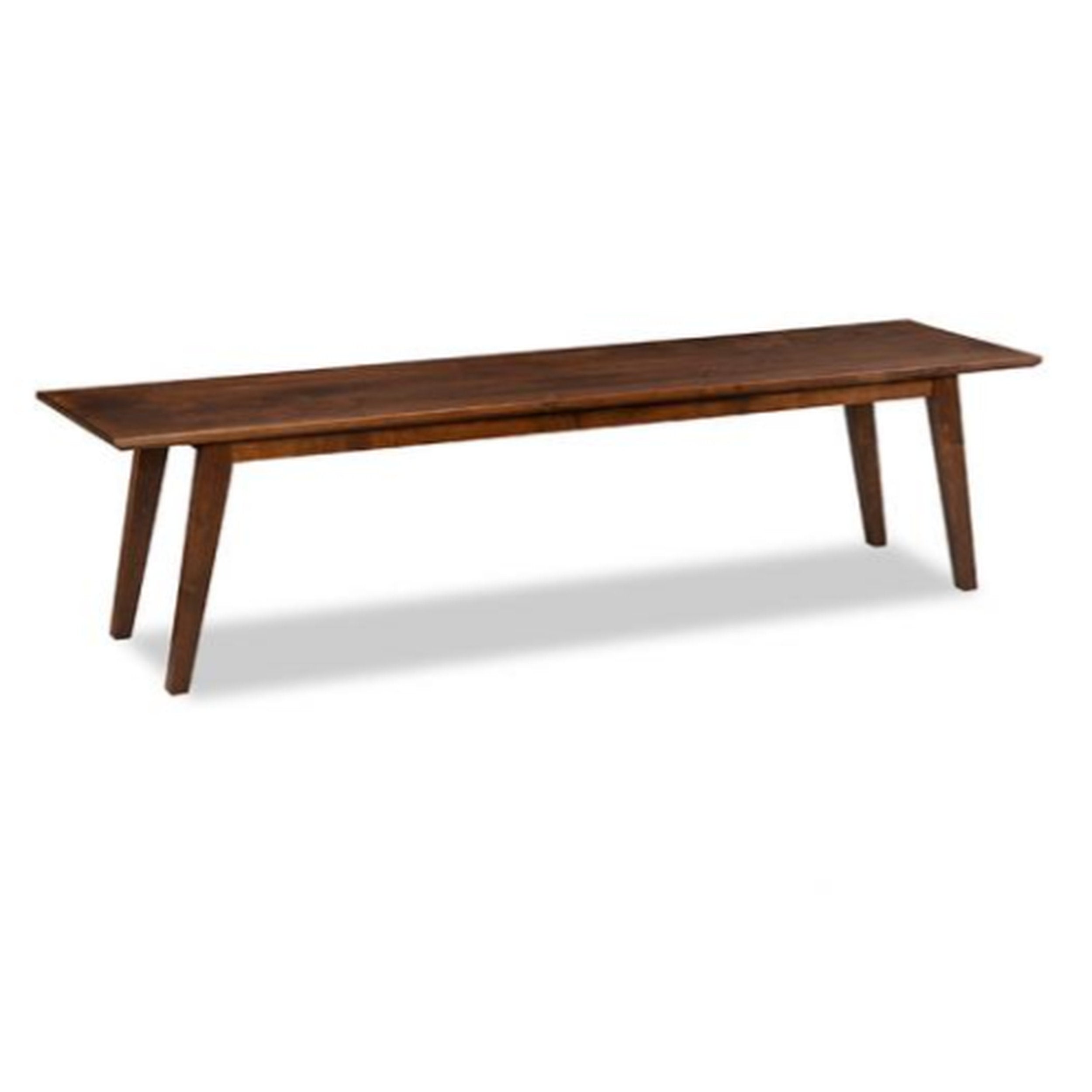 Wooden bench with smooth dark brown maple wood