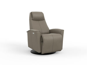 Gray recliner chair on a white background