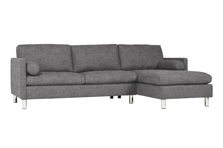 Gray sectional sofa on a white background