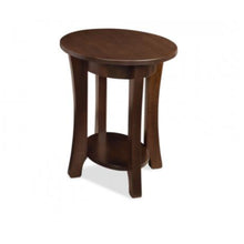 Load image into Gallery viewer, Wooden side table on a white background
