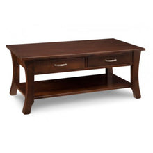 Load image into Gallery viewer, Wooden coffee table with two drawers on a white background
