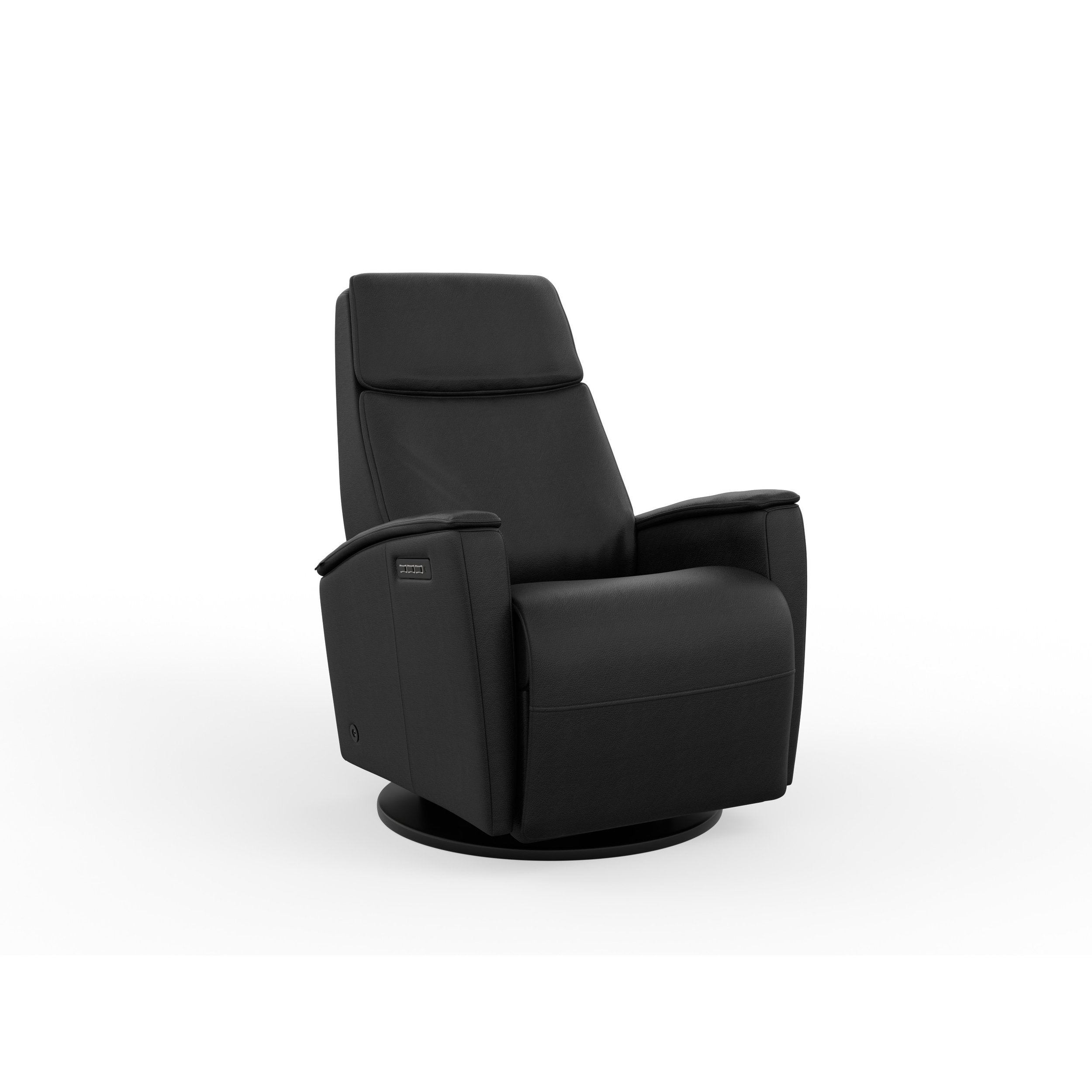 Black recliner chair on a white background