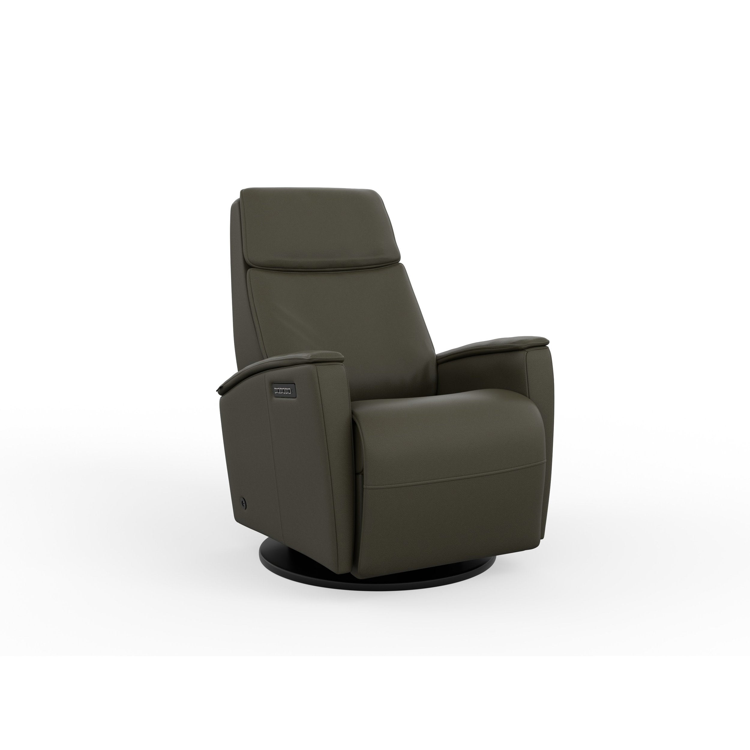 dark green recliner chair on a white background