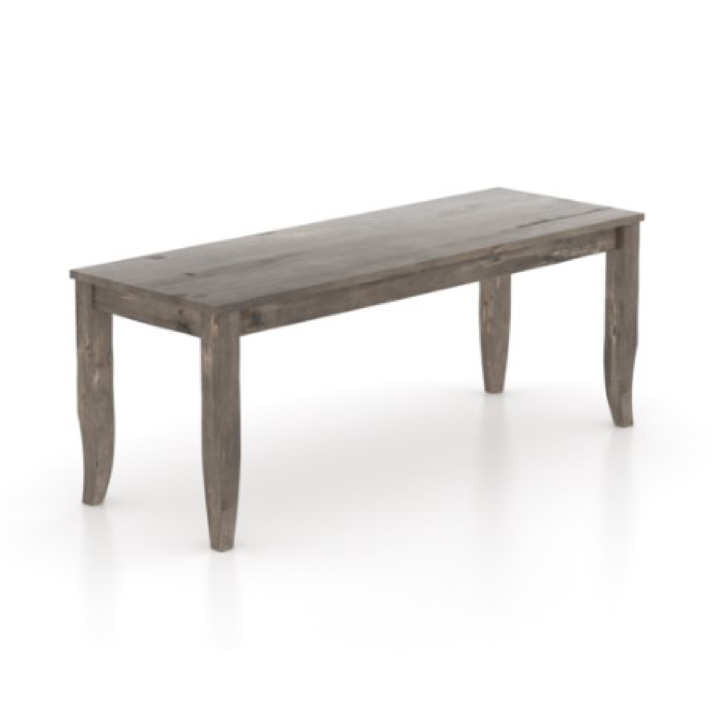 grey weathered bench made from birchwood
