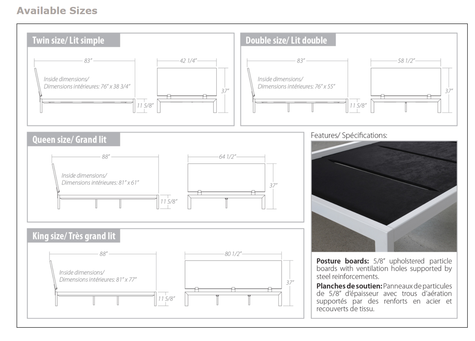 City Dimension Sheet