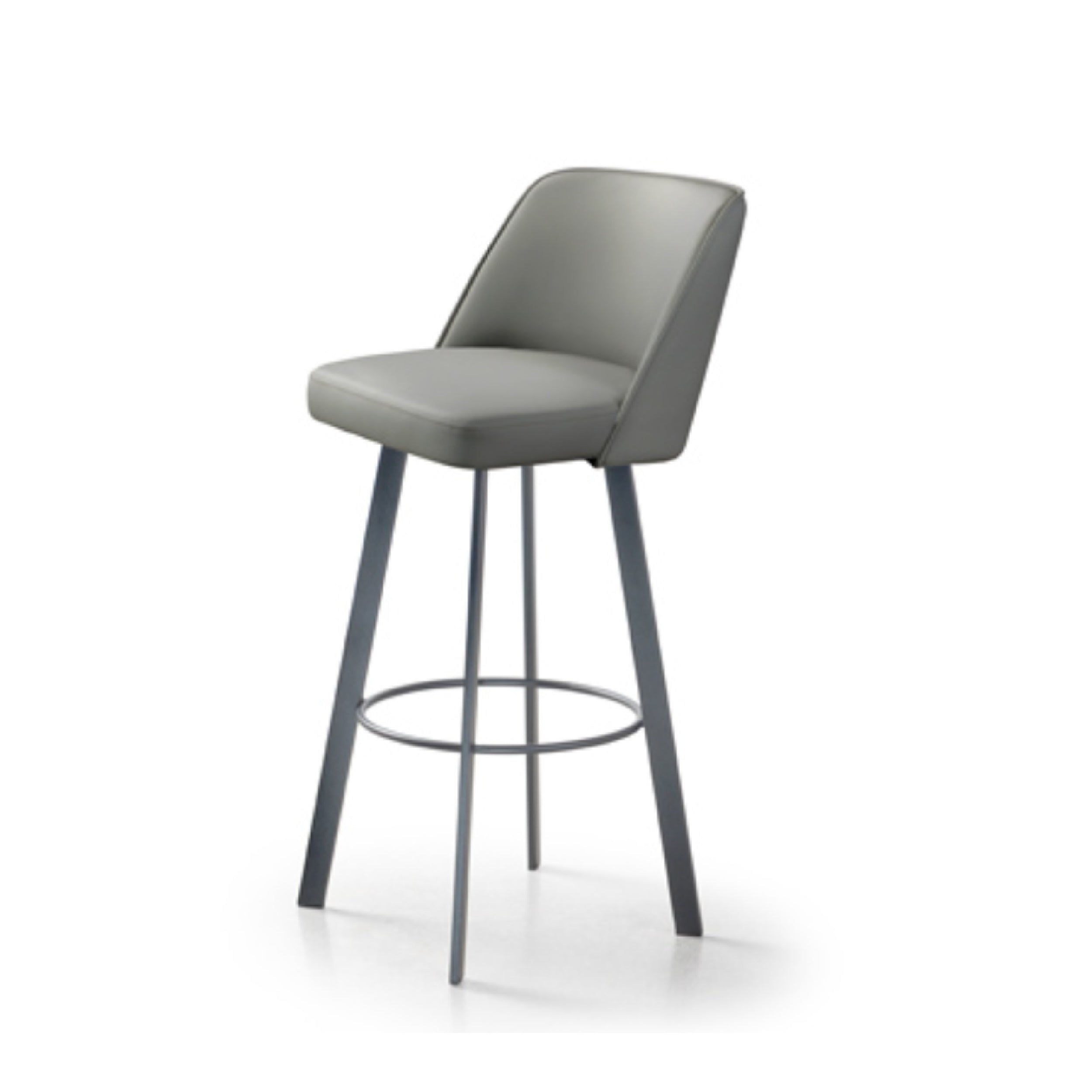 grey eva stool with a dark grey metal base