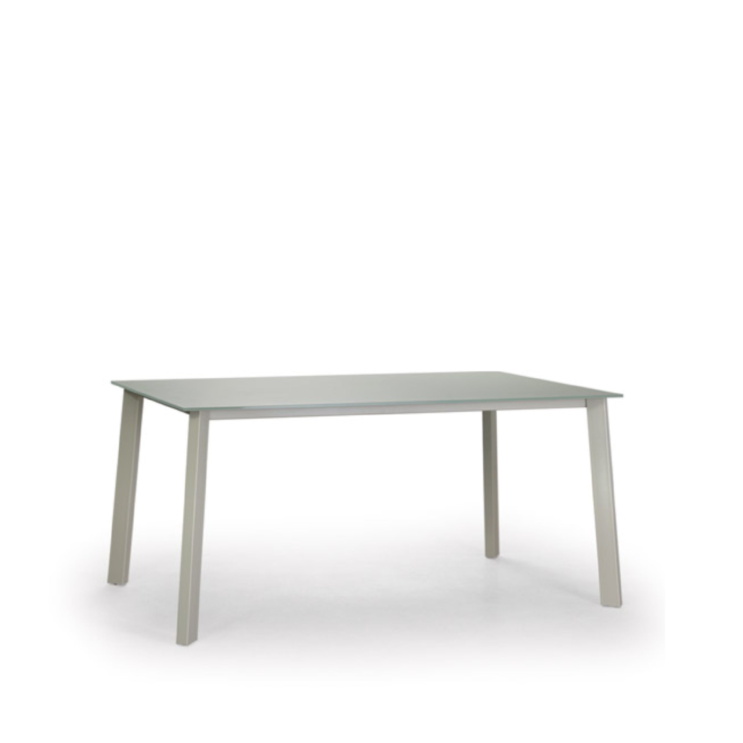 Harmony table with glass top and powder coat legs