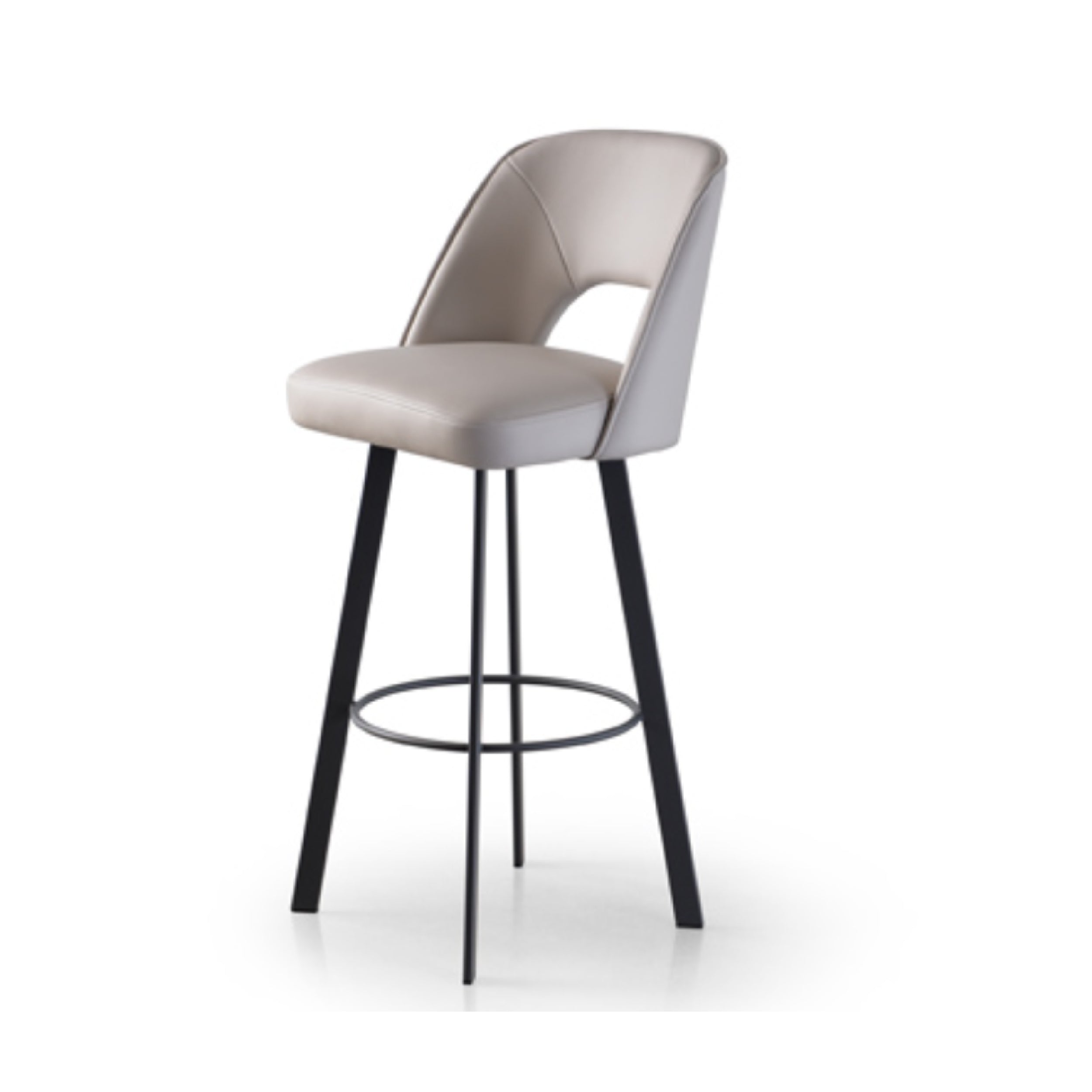 mia counter stool in a grey leather