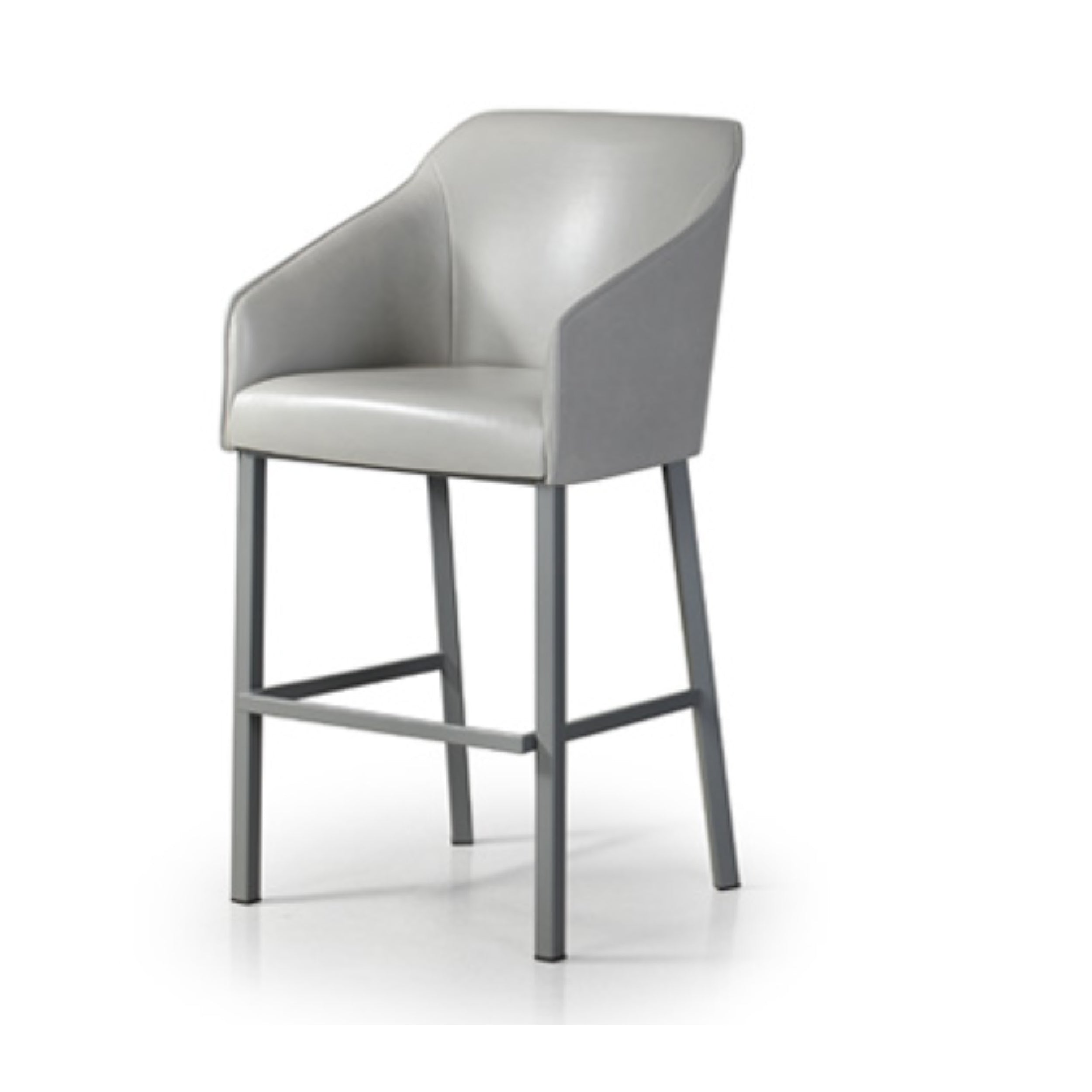 sara stool in a grey vinyl